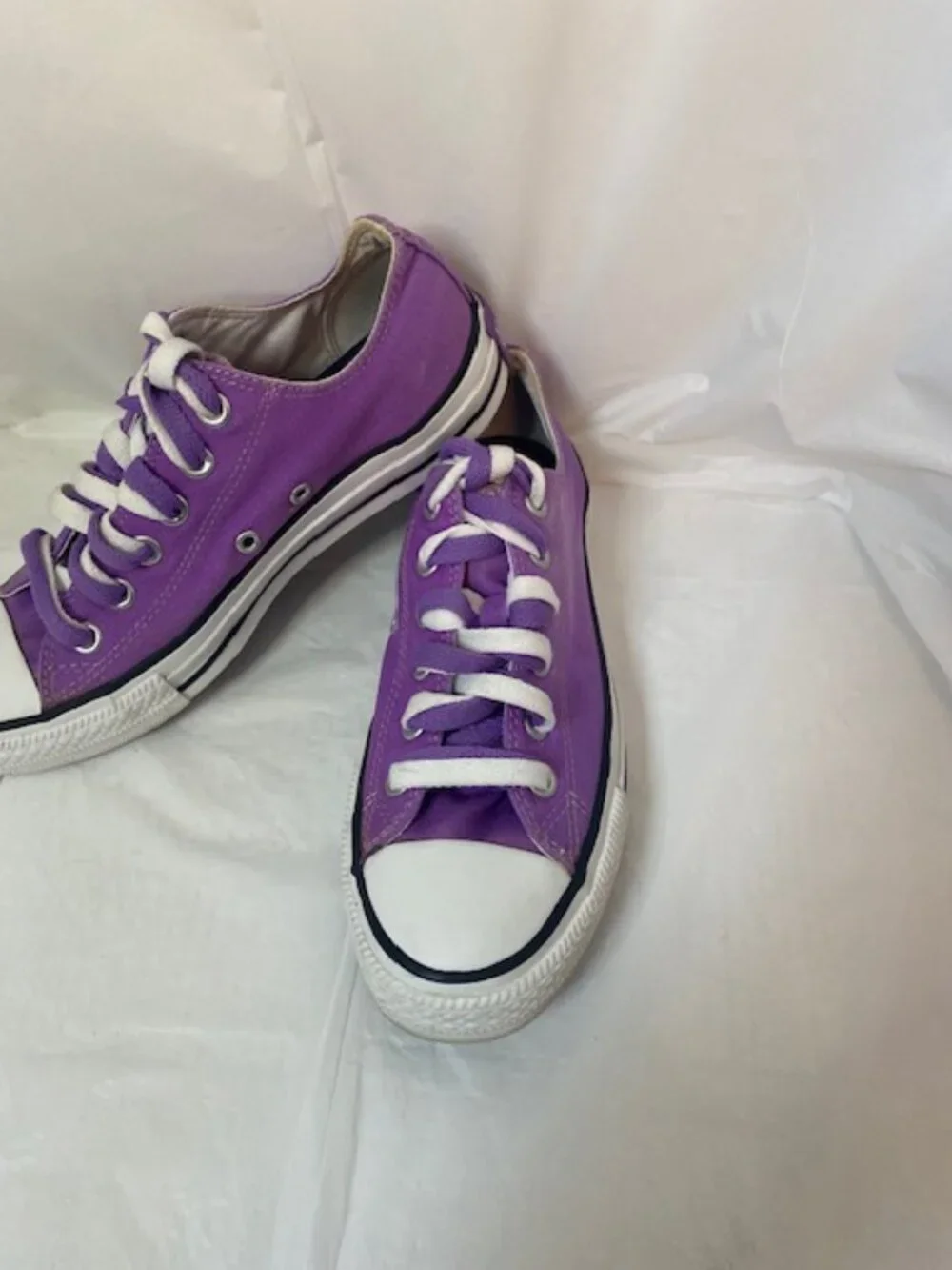 Converse All-Star Low Top Sneakers Double Tongue, Purple,  Women's size 7 - Picture 2 of 7